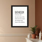 Bathroom Escape Black Framed Print Bathroom Wall Art