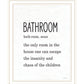 Bathroom Escape Black Framed Print Bathroom Wall Art