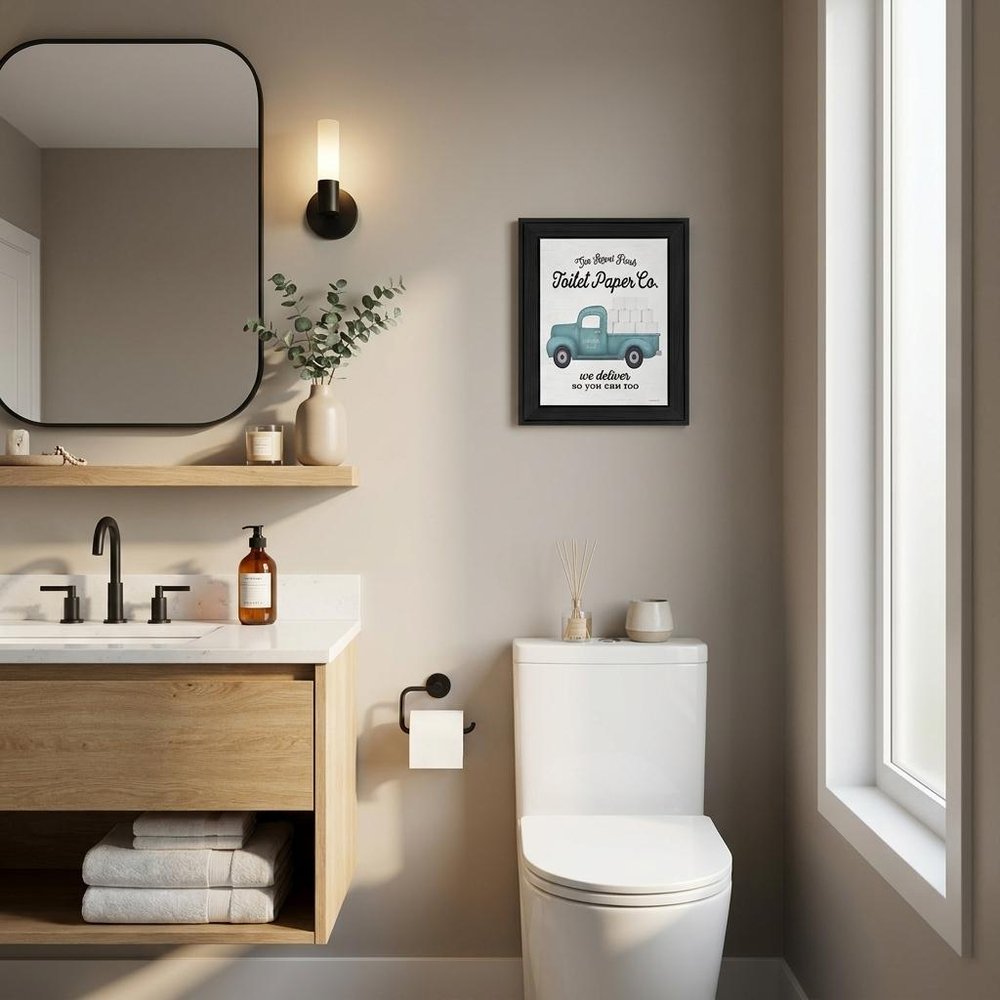 Toilet Paper Co Black Framed Print Bathroom Wall Art