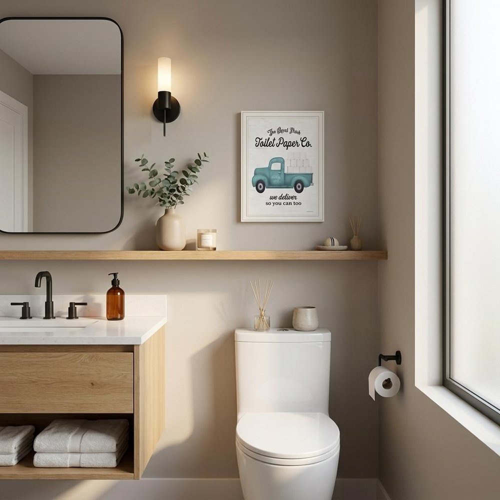 Toilet Paper Co Black Framed Print Bathroom Wall Art