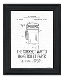Correct Way to Hang Toilet Paper Black Framed Print Bathroom Wall Art