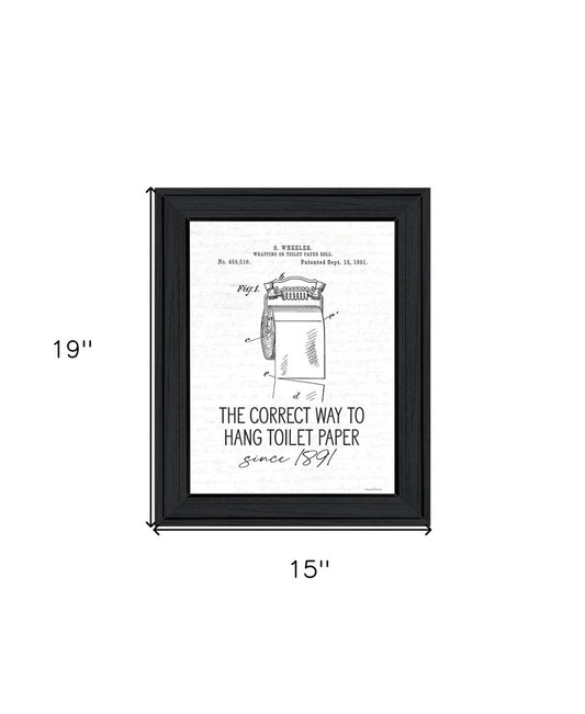 Correct Way to Hang Toilet Paper Black Framed Print Bathroom Wall Art