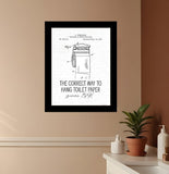 Correct Way to Hang Toilet Paper Black Framed Print Bathroom Wall Art