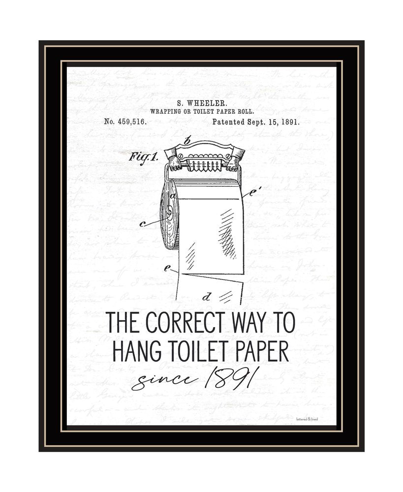 Correct Way to Hang Toilet Paper Black Framed Print Bathroom Wall Art