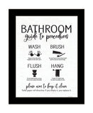 Bathroom Guide Black Framed Print Bathroom Wall Art