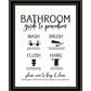Bathroom Guide Black Framed Print Bathroom Wall Art