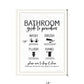 Bathroom Guide Black Framed Print Bathroom Wall Art