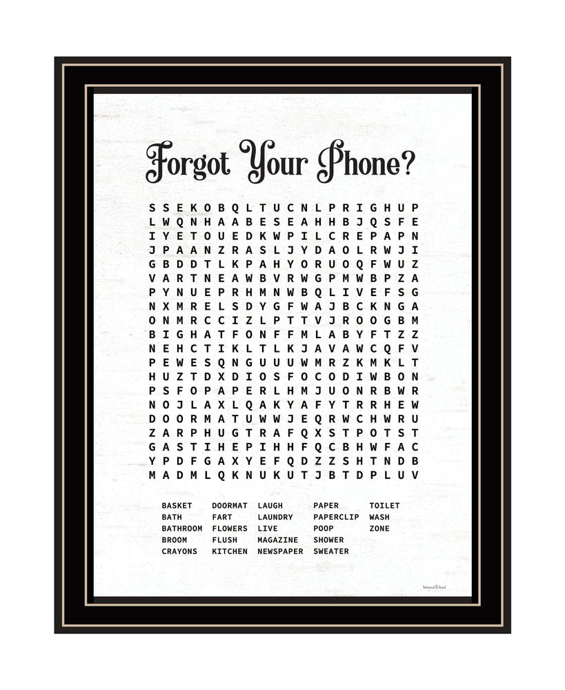 Forgot Your Phone? Framed Print Laundry Wall Art