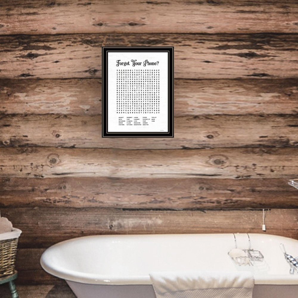 Forgot Your Phone? Black Framed Laundry Wall Art