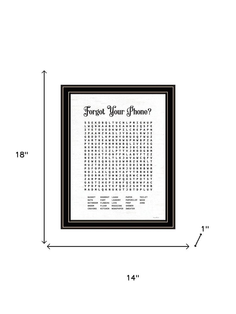 Forgot Your Phone? Framed Print Laundry Wall Art
