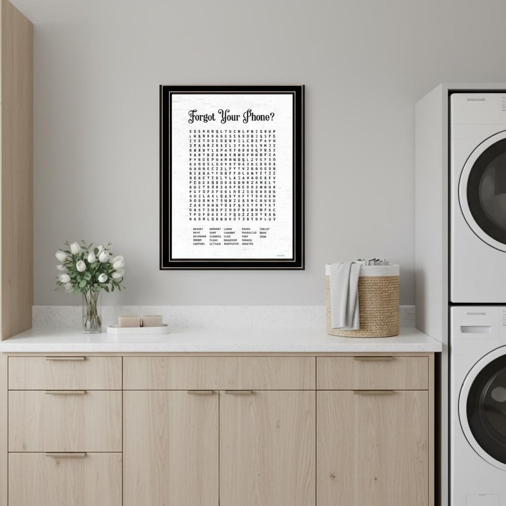 Forgot Your Phone? Framed Print Laundry Wall Art