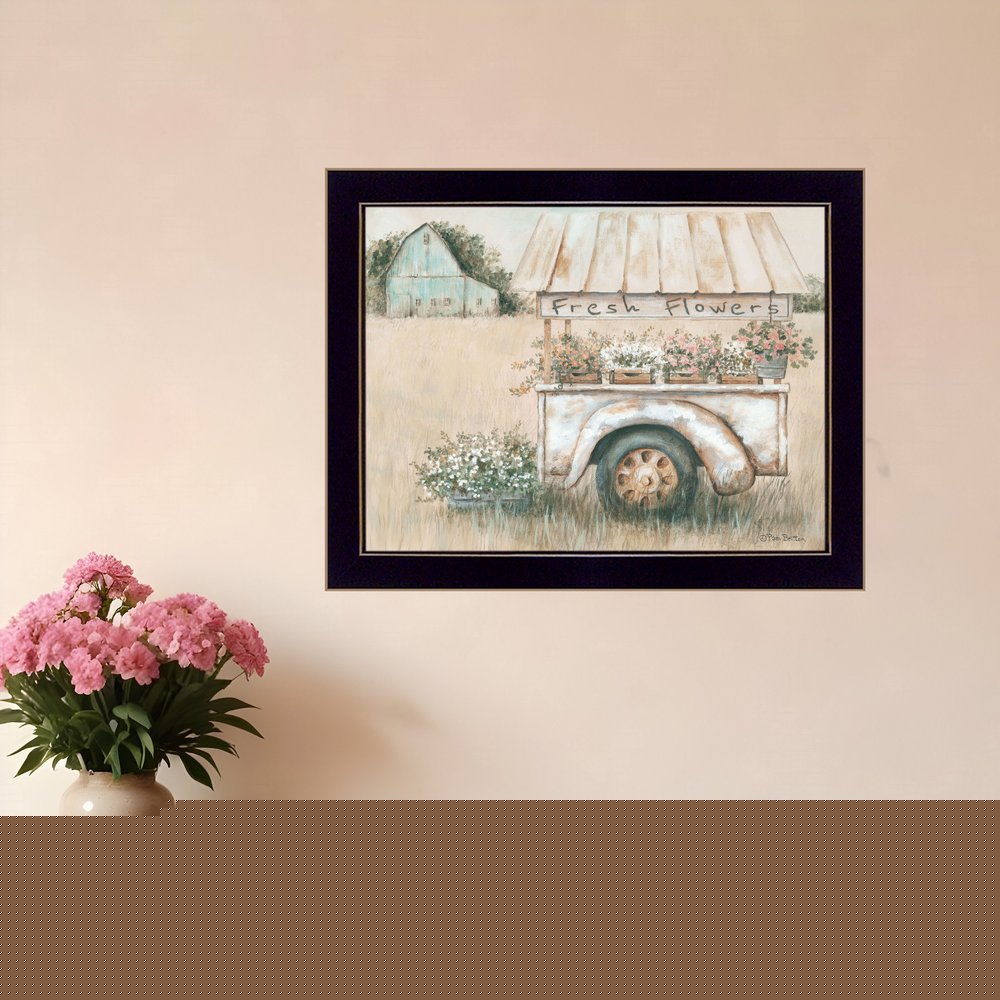 Fresh Flowers For Sale Black Framed Print Wall Art