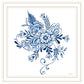 Floral Calligraphy Sketches Black Framed Print Wall Art