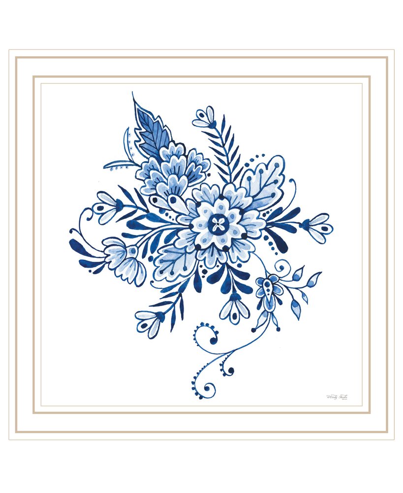Floral Calligraphy Sketches Black Framed Print Wall Art