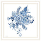 Floral Calligraphy Sketches Black Framed Print Wall Art