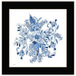 Floral Calligraphy Sketches Black Framed Print Wall Art