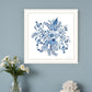 Floral Calligraphy Sketches Black Framed Print Wall Art