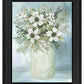 White Blooms Black Framed Print Wall Art