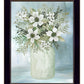 White Blooms Black Framed Print Wall Art