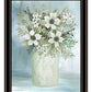 White Blooms Black Framed Print Wall Art