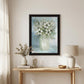 White Blooms Black Framed Print Wall Art