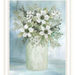 White Blooms Black Framed Print Wall Art