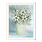 White Blooms Black Framed Print Wall Art