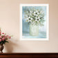 White Blooms Black Framed Print Wall Art