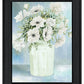 White Blooms Black Framed Print Wall Art