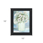 White Blooms Black Framed Print Wall Art
