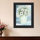 White Blooms Black Framed Print Wall Art