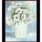 White Blooms Black Grooved Framed Print Wall Art