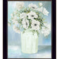 White Blooms Black Grooved Framed Print Wall Art