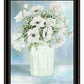 White Blooms Black Grooved Framed Print Wall Art