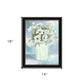White Blooms Black Grooved Framed Print Wall Art