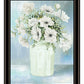 White Blooms Black Grooved Framed Print Wall Art