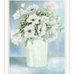 White Blooms Black Grooved Framed Print Wall Art