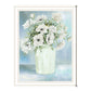 White Blooms Black Grooved Framed Print Wall Art