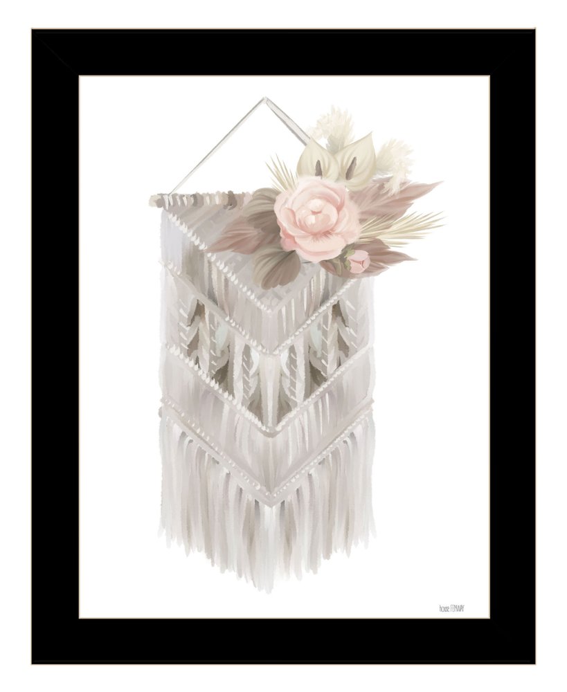 BOHEMIAN MACRAME White Framed Print Wall Art