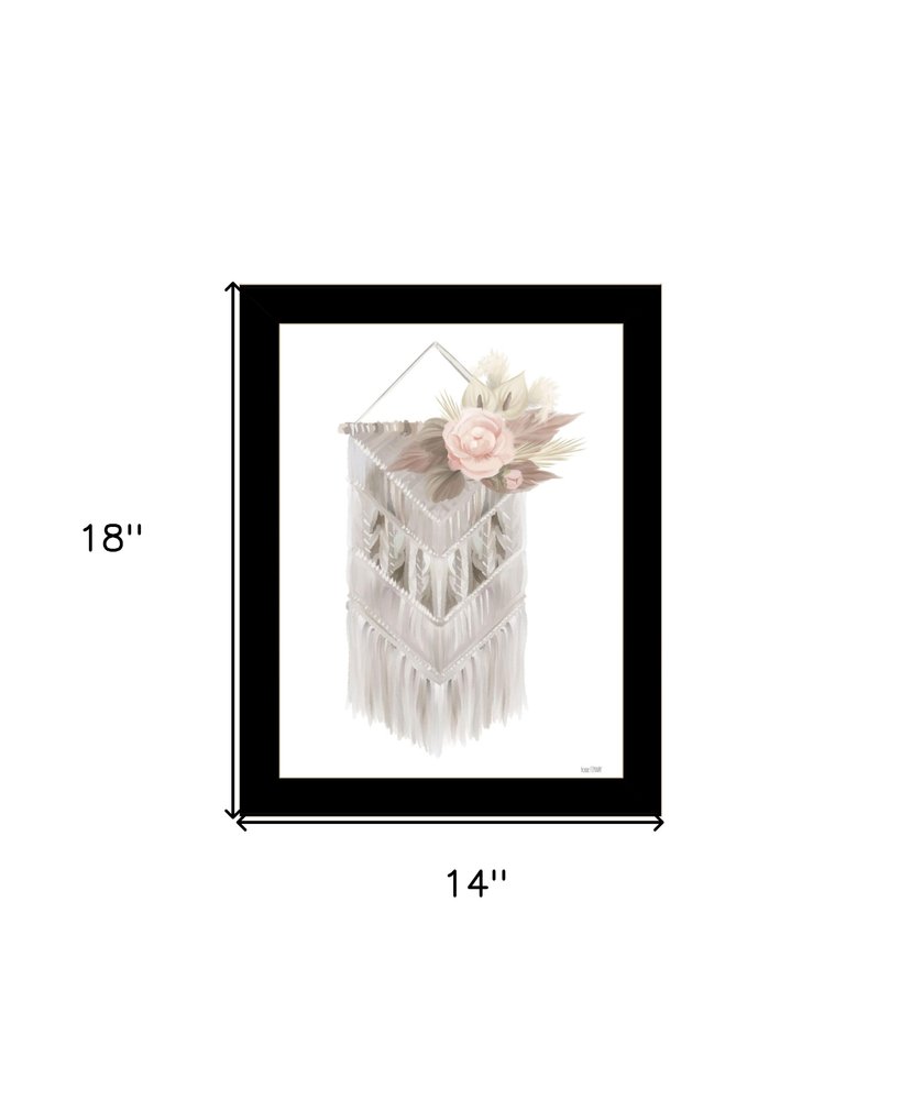 BOHEMIAN MACRAME White Framed Print Wall Art