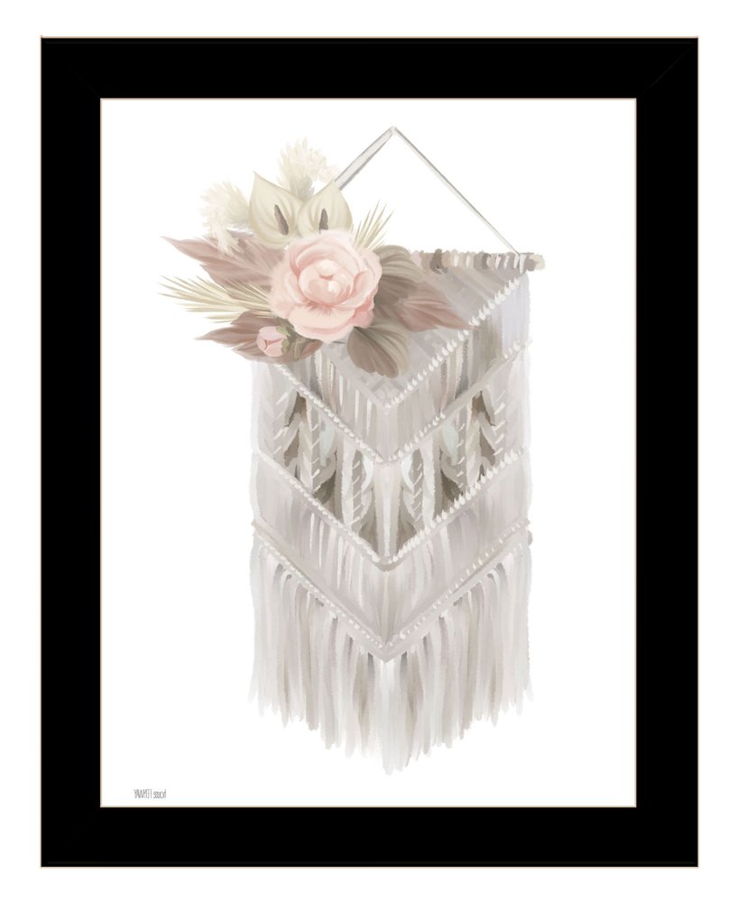 BOHEMIAN MACRAME White Framed Print Wall Art