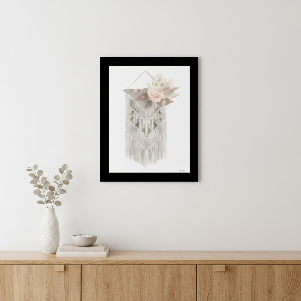 BOHEMIAN MACRAME White Framed Print Wall Art