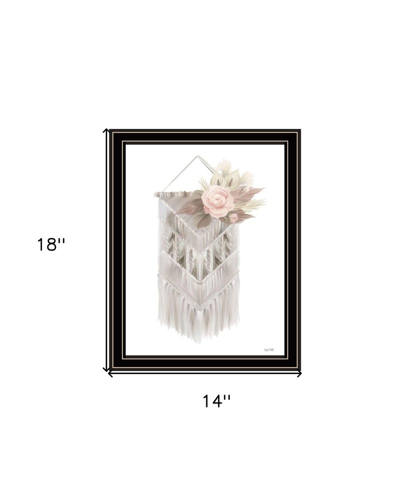 BOHEMIAN MACRAME White Framed Print Wall Art