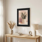 Striped Bohemian Plant Black Framed Print Wall Art