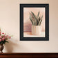 Striped Bohemian Plant Black Framed Print Wall Art