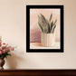 Striped Bohemian Plant Black Framed Print Wall Art