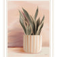 Striped Bohemian Plant Black Framed Print Wall Art