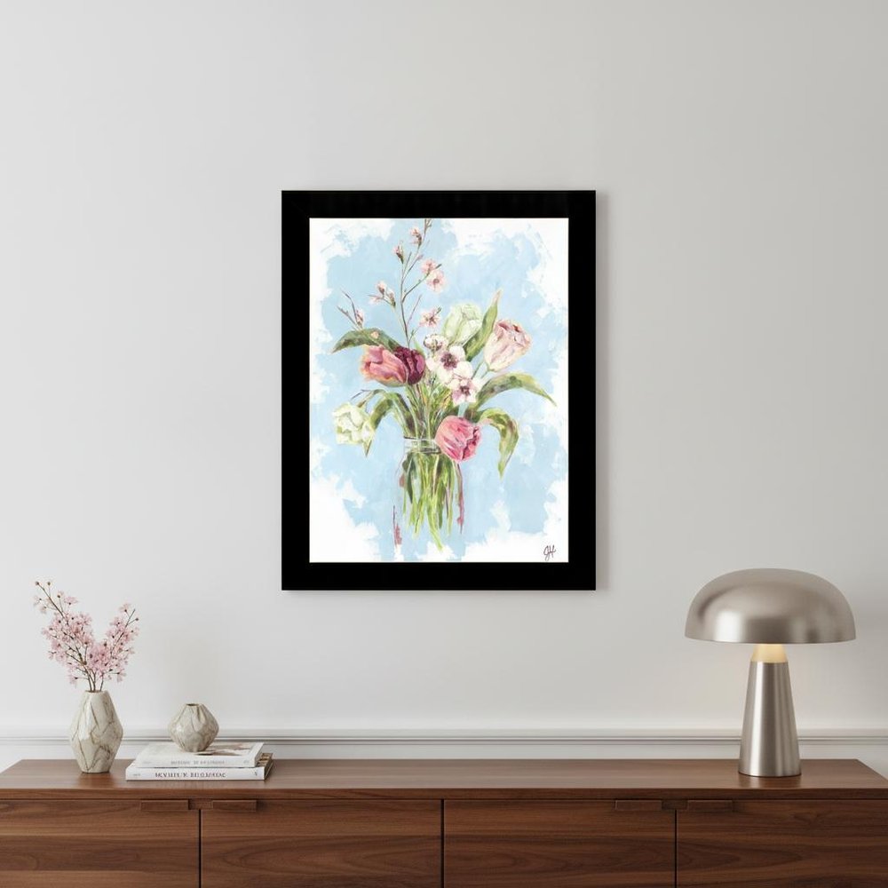 Flourish White Framed Print Wall Art