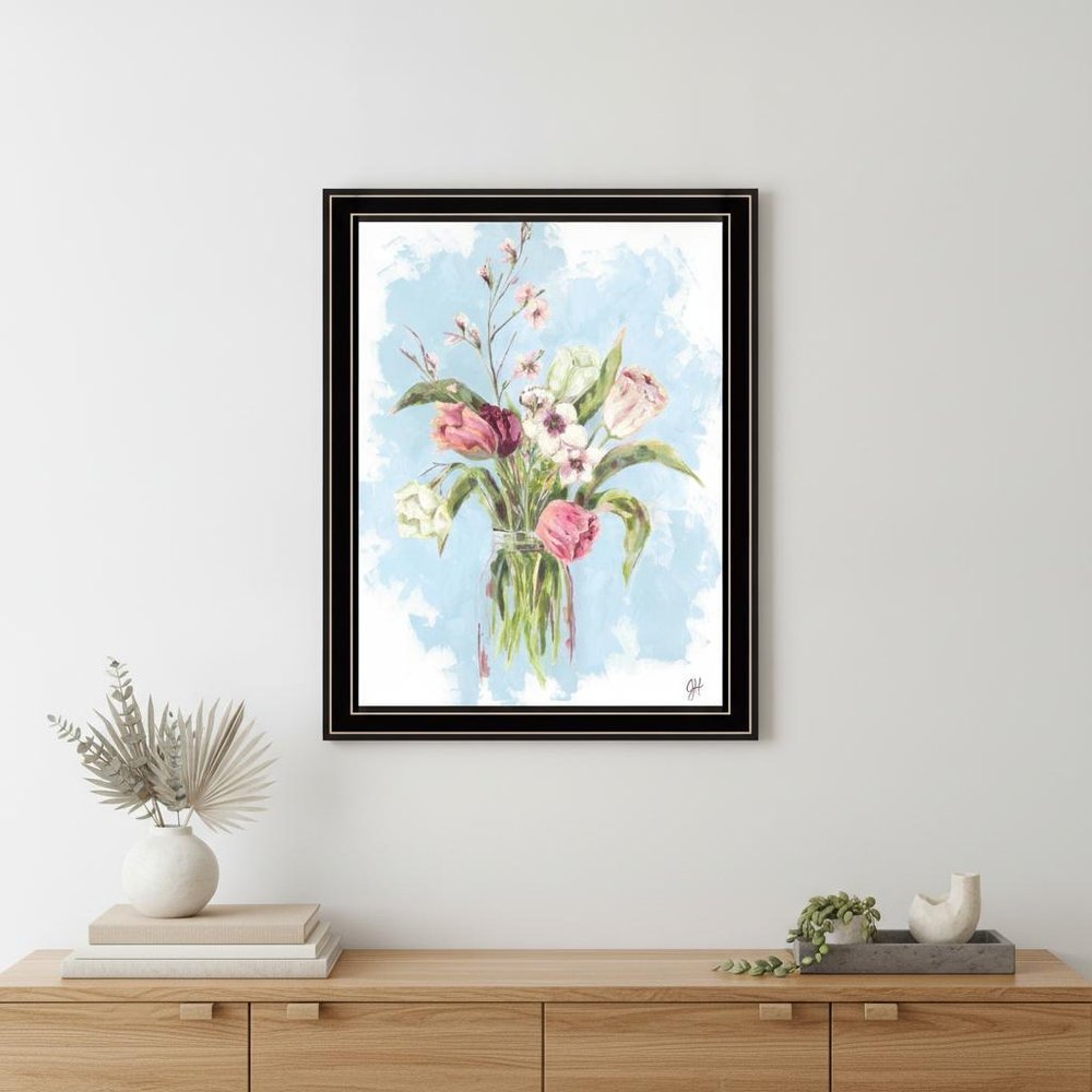 Flourish White Framed Print Wall Art