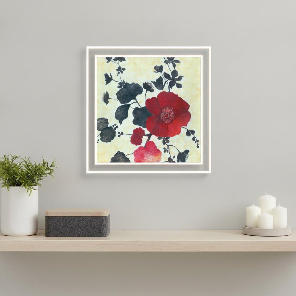 Japanese Blossoms Black Framed Print Wall Art